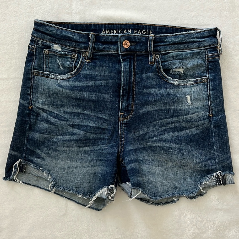 American Eagle Super Hi-Rise Relaxed Midi Jean Shorts